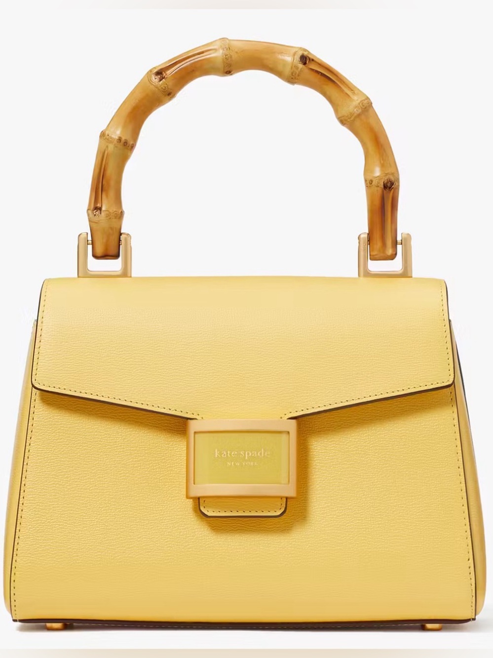 Kate Spade Katy Yellow Bamboo-Handle Top-Handle Bag
